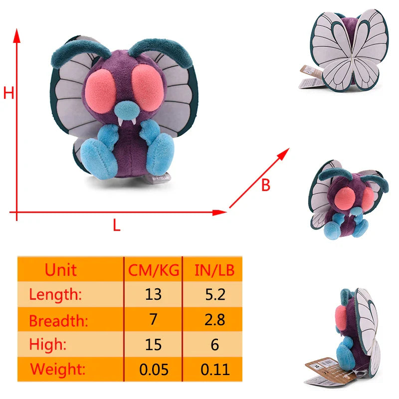 Smettbo Butterfree Plüsch Pokemon in verschiedenen Formen und Größen kaufen