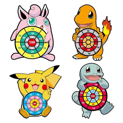 Jeu de Fléchettes Pokémon avec Pikachu, Schiggy, Glumanda et Pummeluff