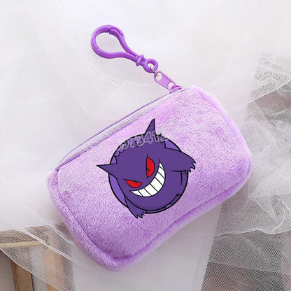 Portefeuille en peluche Pokémon pour enfants avec clip sécurisé