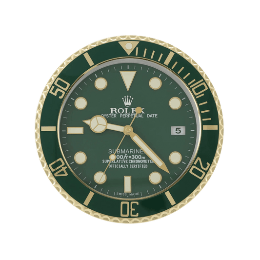 Horloge Murale Submariner – Édition Gold & Green 💚🏆