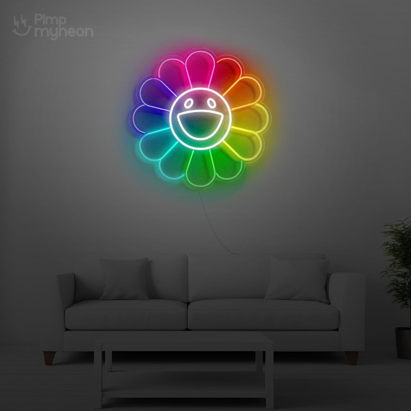 Néon LED Fleurs Murakami – Explosion de Couleur et de Créativité