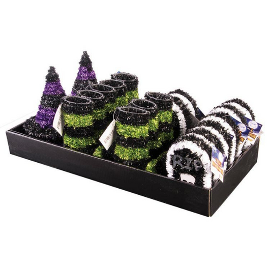 Mini Tinsel Halloween Assorted 6″