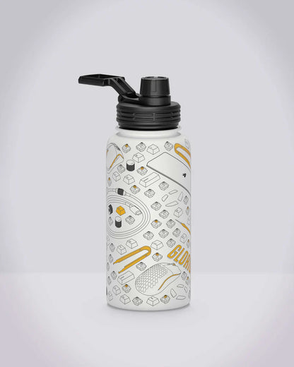 GLXA GLORIOUS INSULATED WATER BOTTLE (1L) - White