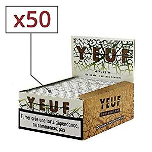 YEUF PURE - Box de Feuilles à Rouler Slim Non Blanchies, 50 Paquets