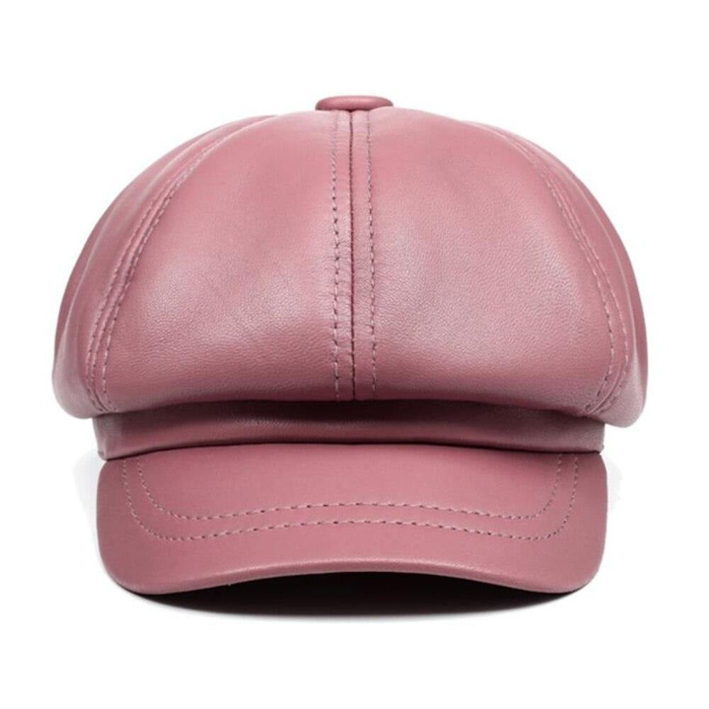 Casquette Vintage en Cuir Véritable pour Femme