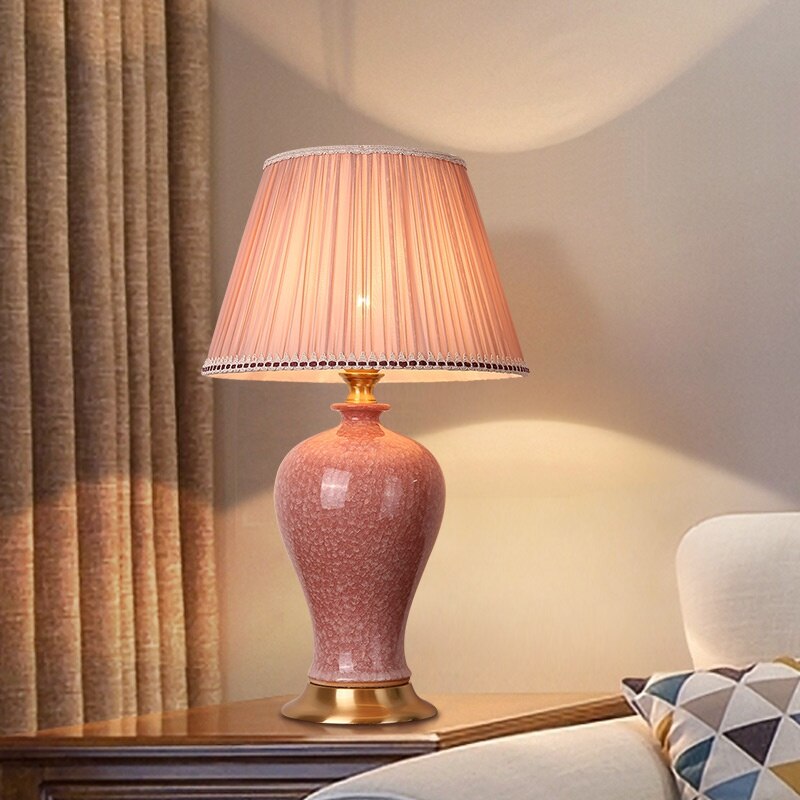 Lampe Sur Pied Vintage en Bois Rose