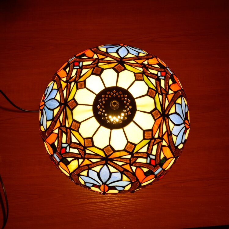 Lampe Vintage en Cuivre avec Motif Floral et Cadran d'Horloge