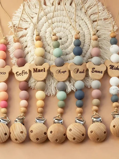 Personalized wood pacifier