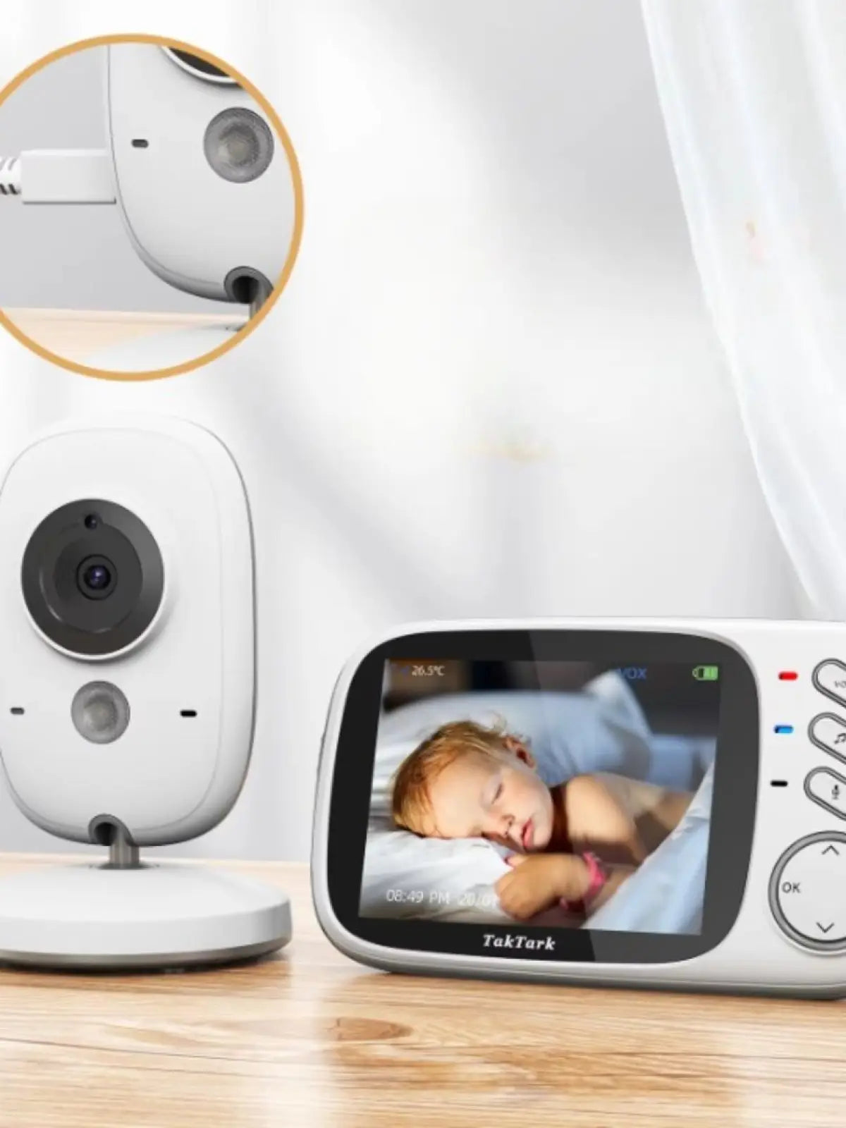 Intelligent babyphone with 3x zoom and night vision