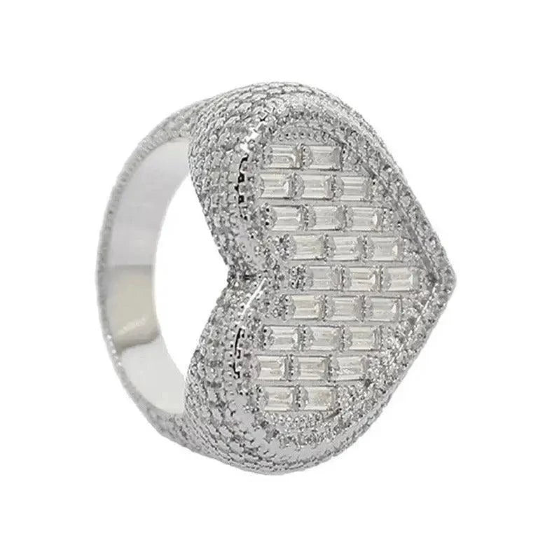 Bague Baguette Diamant Coeur - Passeport Cases