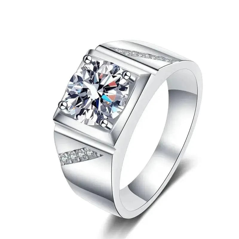 Bague carrée en argent et diamant Moissanite 1 ct - Passeport Cases