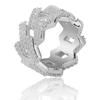 Bague cubaine S-Link Iced Out Premium - Passeport Cases