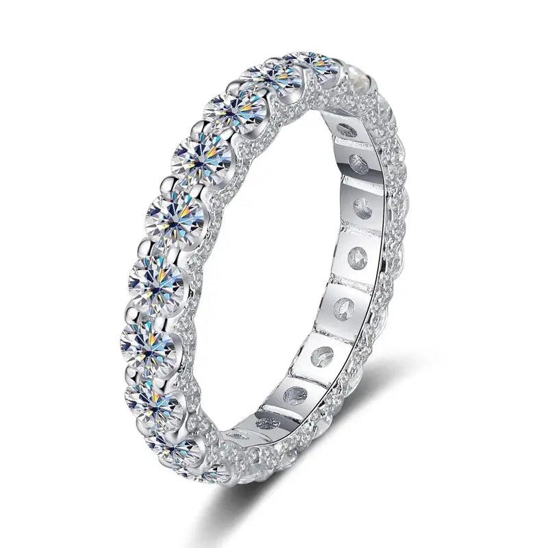 Bague diamant moissanite argent 3mm - Passeport Cases