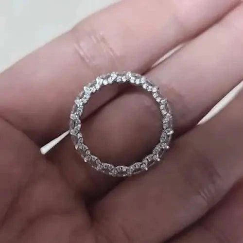 Bague diamant moissanite argent 3mm - Passeport Cases