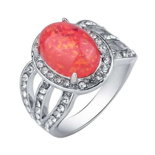 Bague Love Vintage en Argent avec Grand Rubis Rouge