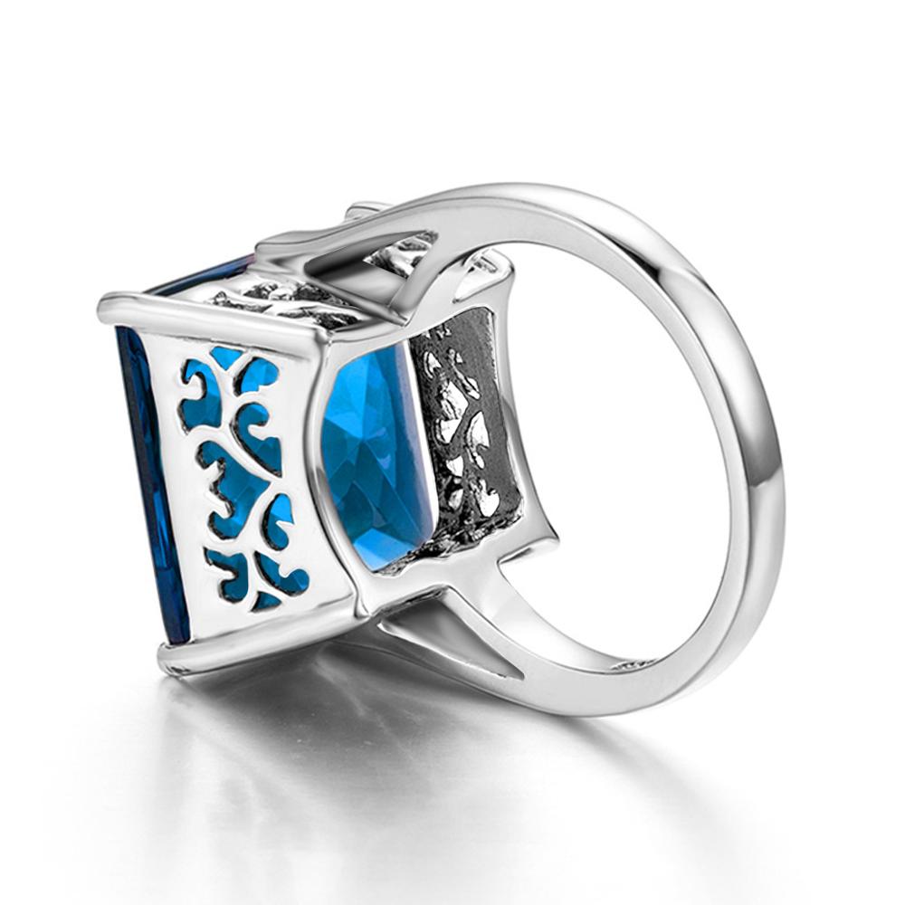 Bague Vintage en Argent 925 avec Topaze Bleu