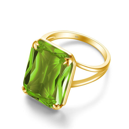 Bague Vintage en Pierre Semi-Précieuse Verte