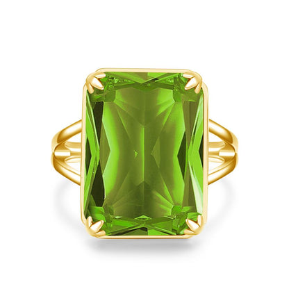 Bague Vintage en Pierre Semi-Précieuse Verte