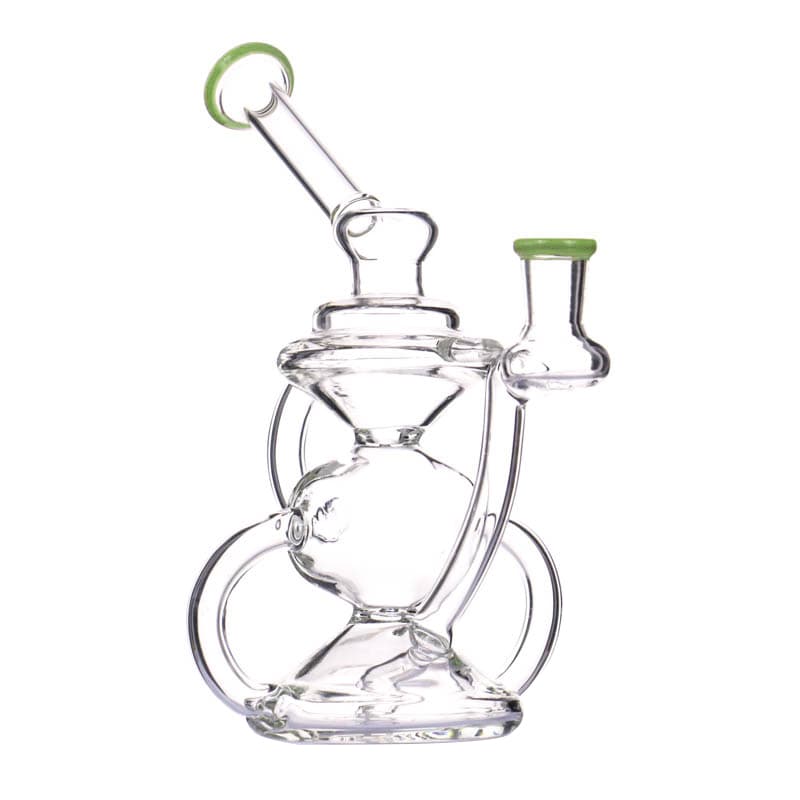 Rig en Verre Vortex 18 cm - Pipe à Eau Cyclonique et Élégante