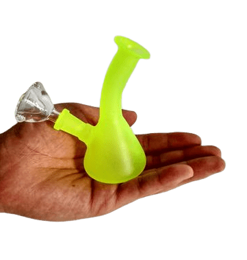 Bubbler Jaune Fluo – Pipe à Eau Miniature Luminescente