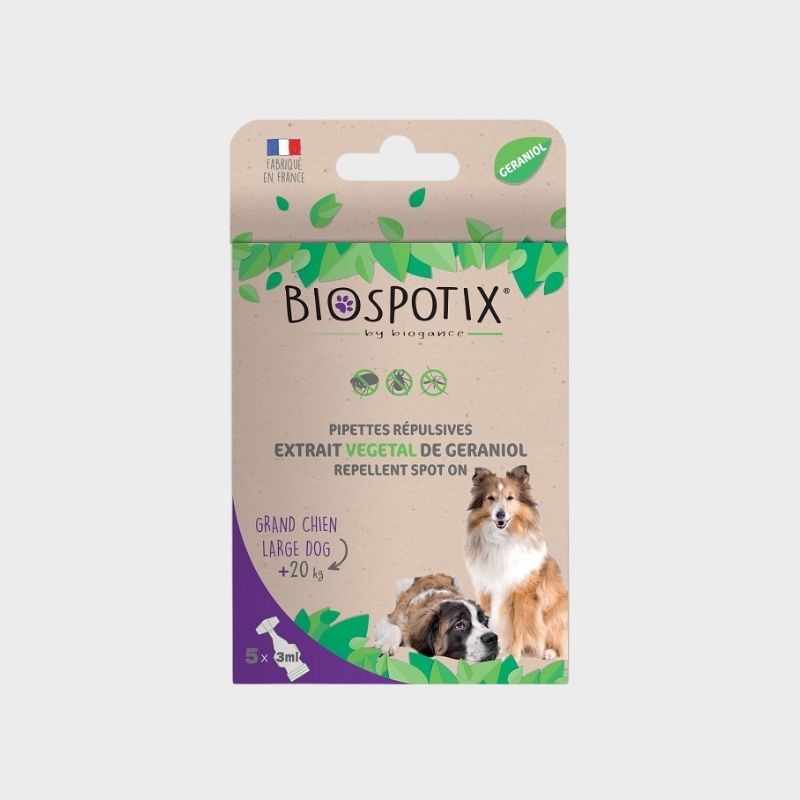 Repellenti anti -Flea e zecche naturali per cani di grosso - pipette biode biospotix