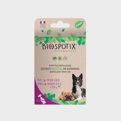 Biospotix Anti -puazi e zecche per cani di piccola taglia -protezione naturale a lungo termine