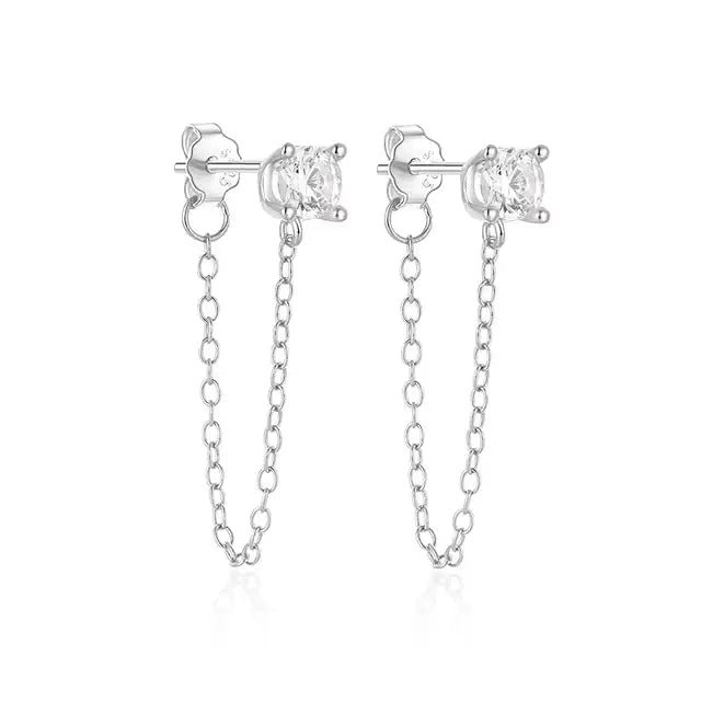 Boucle d'Oreille Chaine Diamant - Passeport Cases