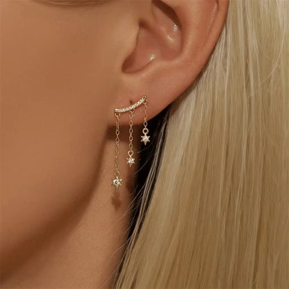 Boucles d'Oreilles Grimpantes Etoiles - Passeport Cases