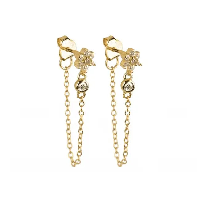 Boucles d'Oreilles Pendantes Fleurs - Passeport Cases