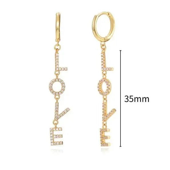 Boucles d'Oreilles Pendantes Love - Passeport Cases