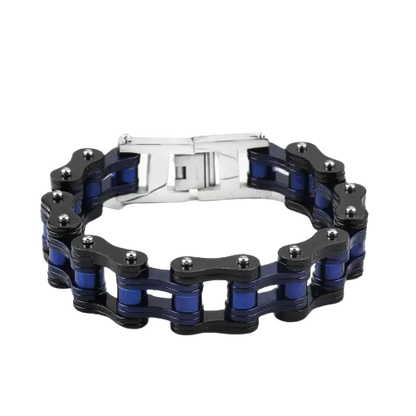 Bracelet chaine moto bleu