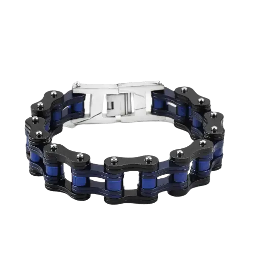 Bracelet chaine moto bleu