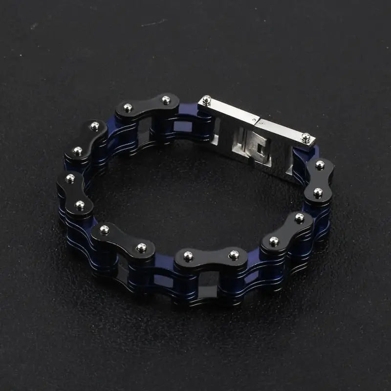 Bracelet Chaine Moto Bleu