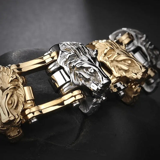 Bracelet Chaine Moto Lion