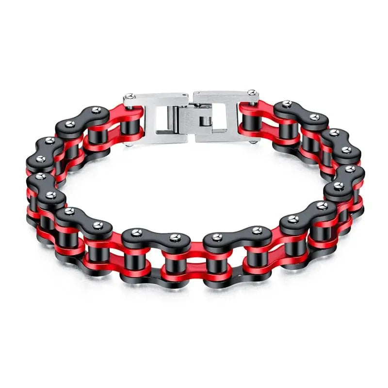 Bracelet chaine moto rouge