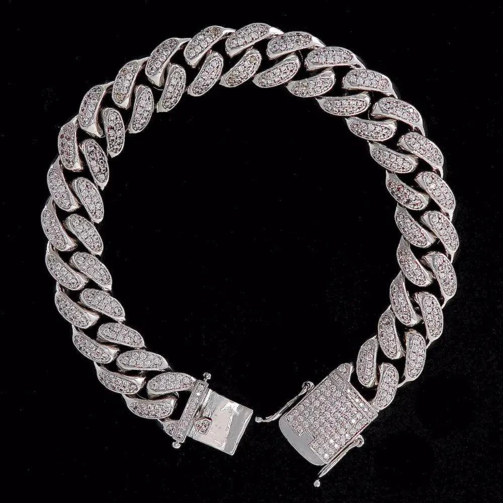 Bracelet Cubain Miami Iced Out 12mm - Passeport Cases