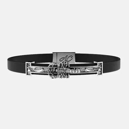 Bracelet cuir lisse scorpion Argent By Art Caribe - Passeport Cases