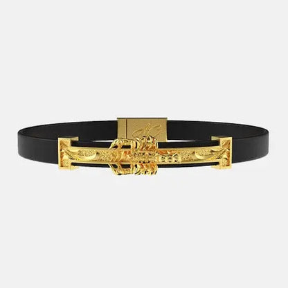 Bracelet cuir lisse scorpion doré By Art Caribe - Passeport Cases