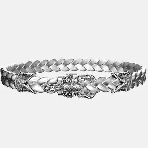 Bracelet cuir tressé scorpion Argent By Art Caribe - Passeport Cases