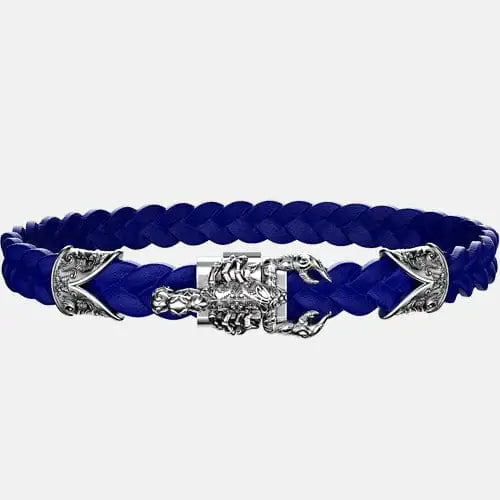 Bracelet cuir tressé scorpion Argent By Art Caribe - Passeport Cases