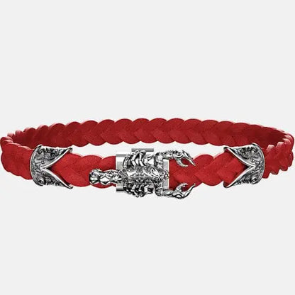 Bracelet cuir tressé scorpion Argent By Art Caribe - Passeport Cases