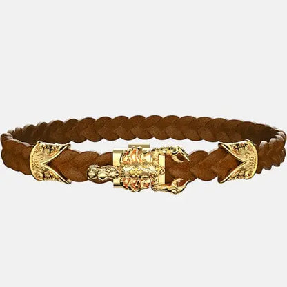 Bracelet cuir tressé scorpion doré By Art Caribe - Passeport Cases