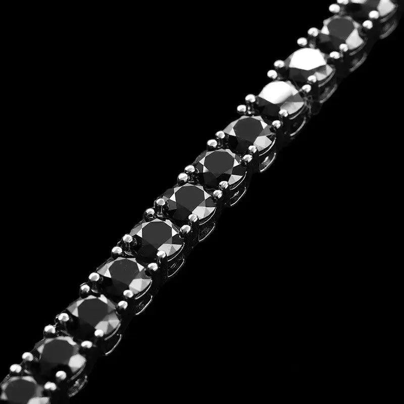 Bracelet diamant moissanite noire 5 mm - Passeport Cases