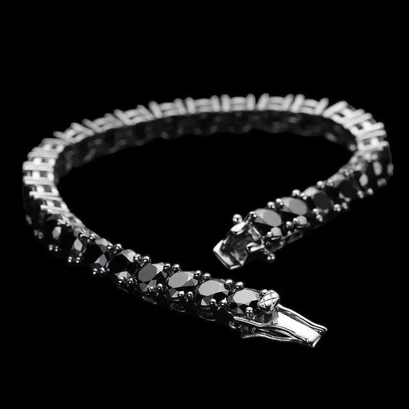 Bracelet diamant moissanite noire 5 mm - Passeport Cases