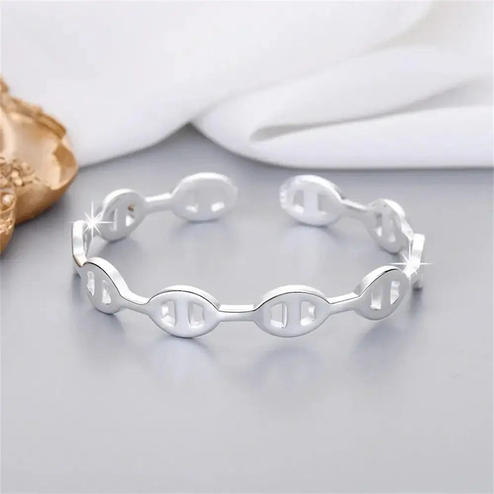 Bracelet Grain de Café Argent - Passeport Cases