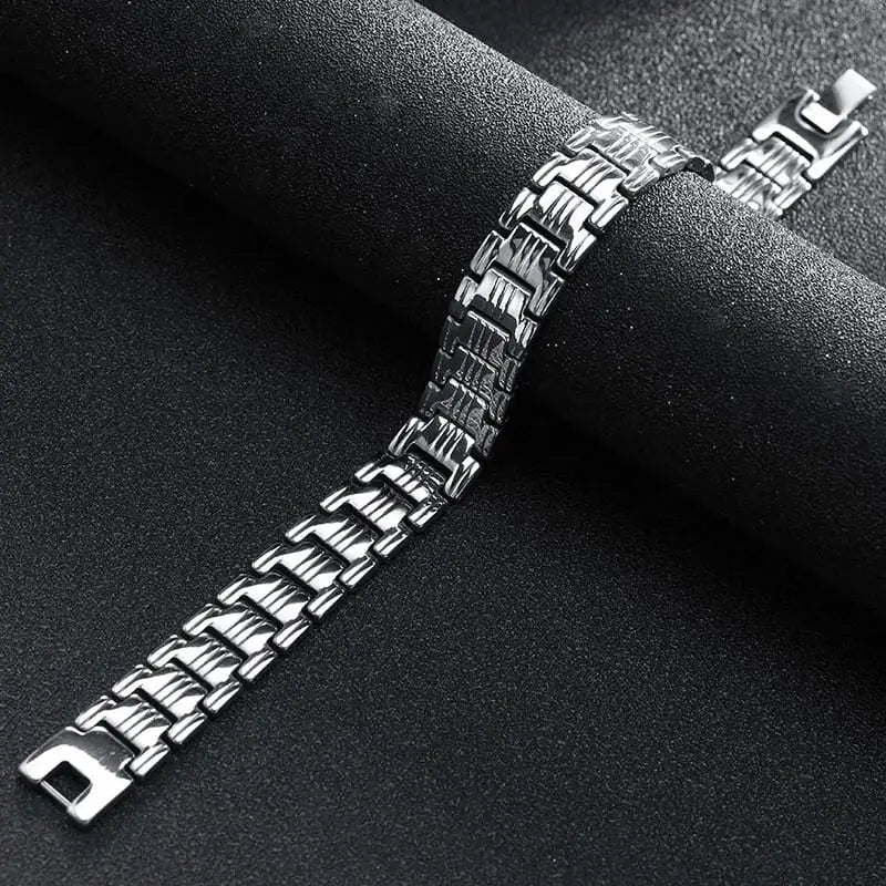 Bracelet Homme Chaine Moto Argent