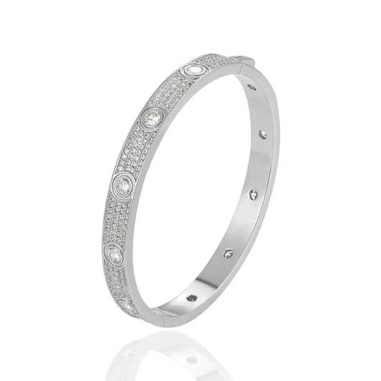 Bracelet iced bangle | plaqué or blanc - Passeport Cases