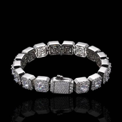 Bracelet serti de diamants moissanite en argent - Passeport Cases