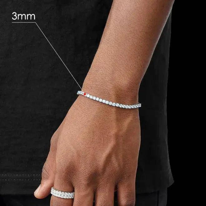 Bracelet Tennis Diamant Moissanite Argent 3mm - Passeport Cases