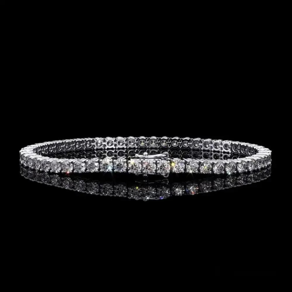 Bracelet Tennis Diamant Moissanite Argent 3mm - Passeport Cases